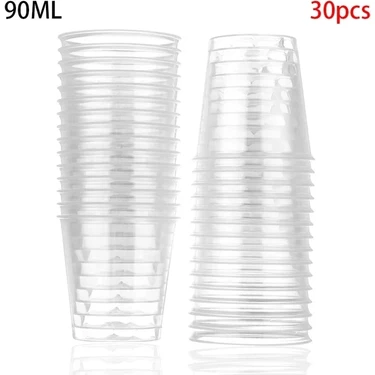 30 Adet 90ML 50ML/90ML Yuvarlak Tek Kullanımlık Plastik Shot Bardakları Tatlı Bardak Içecekler