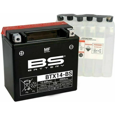 BS Battery BTX14- 2000-2006 Kawasaki Zx-12 R Uyumlu Akü Sulu Fiyatı