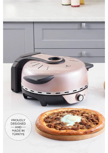 Gastro 10 In 1 Pizza ve Lahmacun Makinesi Biodiamond Rosegold New