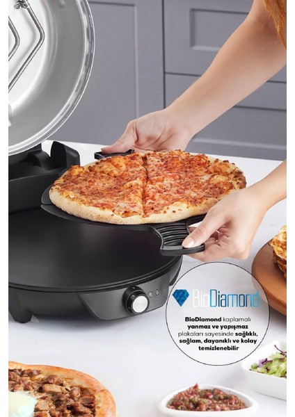 Gastro 10 In 1 Pizza ve Lahmacun Makinesi Biodiamond Rosegold New