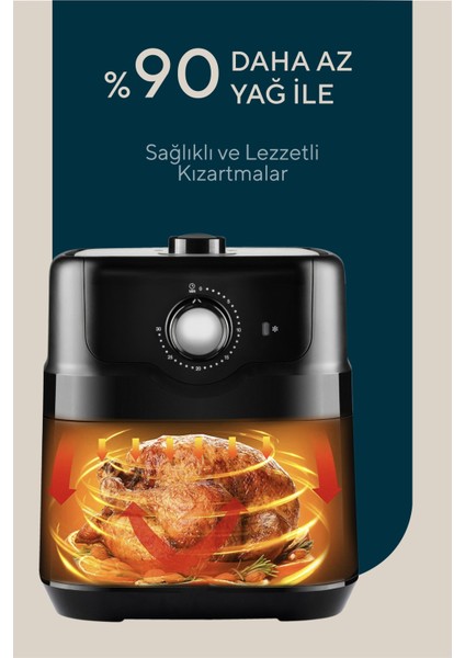 SCO-5055 Yağsız Zaman Ayarlı 4,5l 1500W Airfryer Fritöz