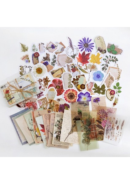 Scrapbook, Scrapbooking 60 Parça Çicek Temalı Bullet Journal Set