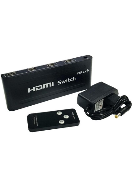 3 Port 3x1 HDMI Switch Kumandalı Adaptörlü