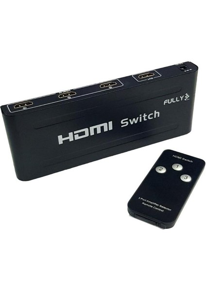 3 Port 3x1 HDMI Switch Kumandalı Adaptörlü