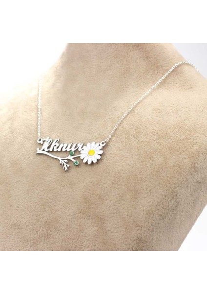 925 Ayar Gümüş İsme Özel Papatya Tasarım Kolye fiyatları