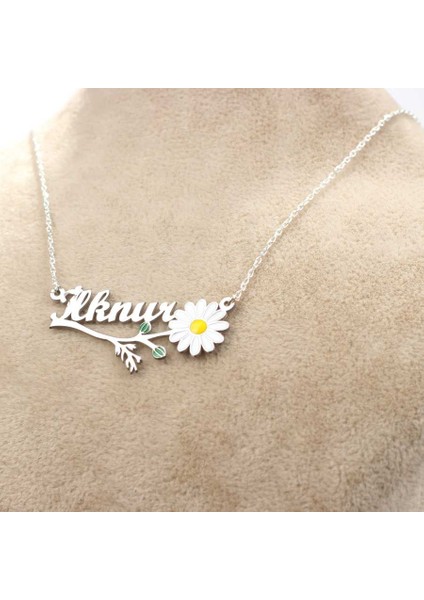 925 Ayar Gümüş İsme Özel Papatya Tasarım Kolye fırsatları