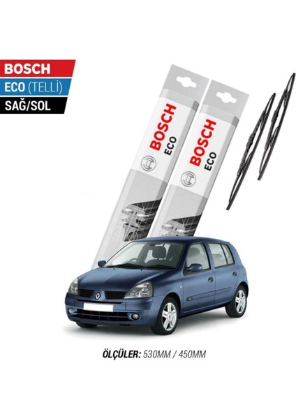 Renault Clio 2 2002 Model Silecek Takımı Bosch Eco (Telli)