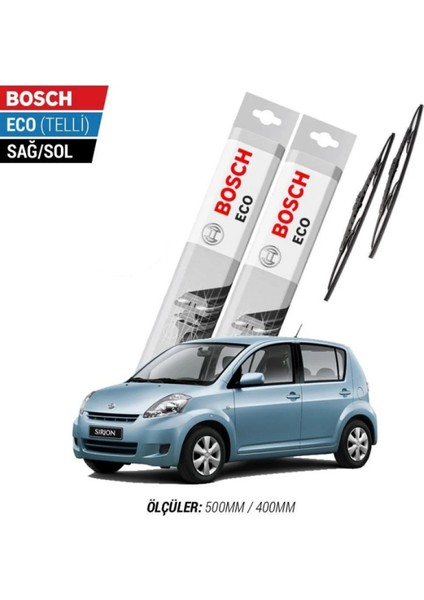 Daihatsu Sirion 2005 Model Silecek Takımı Bosch Eco (Telli)