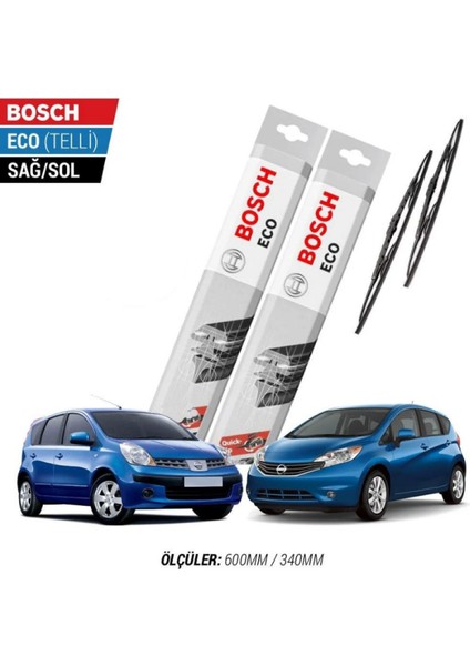 Nissan Note 2006 Model Silecek Takımı Bosch Eco (Telli)