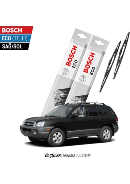 Hyundai Santafe 2002 Model Silecek Takımı Bosch Eco (Telli)