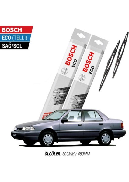 Hyundai Excel 2000 Model Silecek Takımı Bosch Eco (Telli)