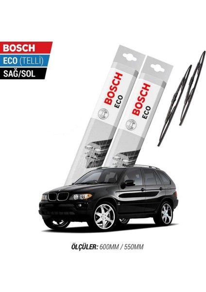 Bmw X5 E53 2000 Model Silecek Takımı Bosch Eco (Telli)