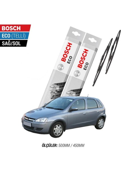 Opel Corsa C 2004 Model Silecek Takımı Bosch Eco (Telli)