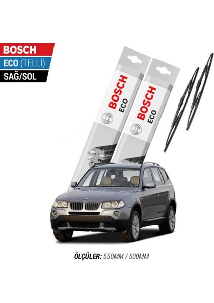 Bmw X3 E83 2006 Model Silecek Takımı Bosch Eco (Telli)