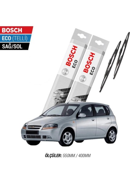 Chevrolet Kalos 2009 Model Silecek Takımı Bosch Eco (Telli)