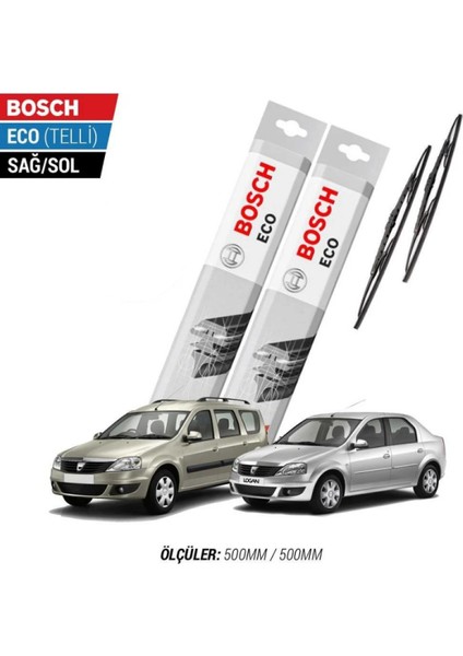 Dacia Logan 2004 Model Silecek Takımı Bosch Eco (Telli)