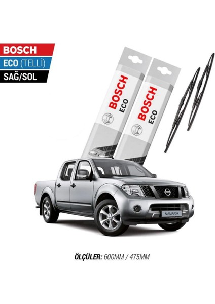 Nissan Navara 2008 Model Silecek Takımı Bosch Eco (Telli)