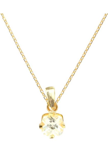 925 Ayar Gümüş Zirkon Taşlı Tektaş Kolye