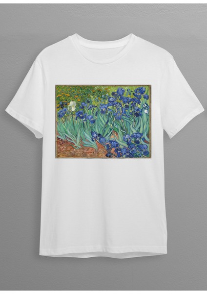 Vincent Van Gogh Irisler Baskılı Unisex T-Shirt HC04