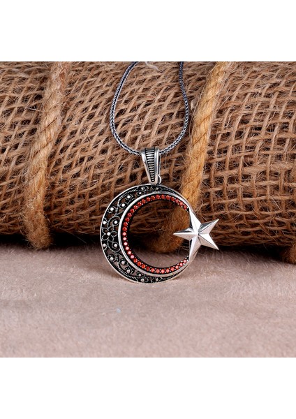 Telkari Ayyıldız Model 925 Ayar Gümüş Kolye