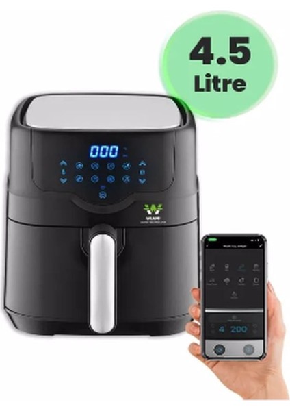 Air Fryer 4.5 Litre Siyah Akıllı Fritöz