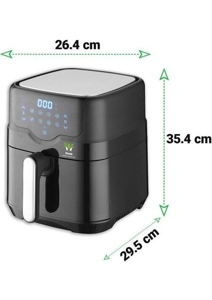 Air Fryer 4.5 Litre Siyah Akıllı Fritöz