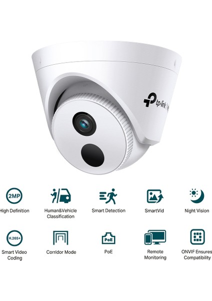 Vıgı C420I(4 mm) 2 mp 4 mm 30 Mt H265+ Ir Dome Ip Kamera