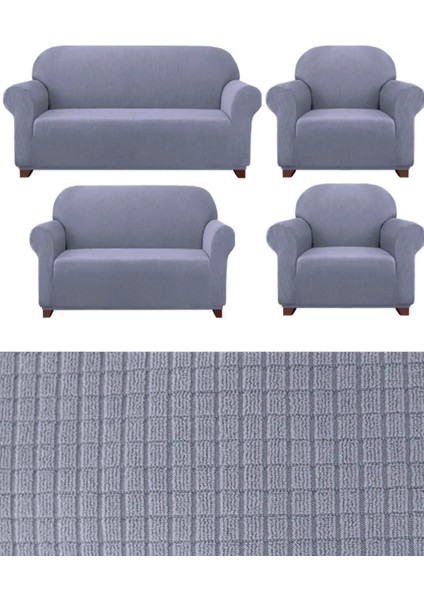 Likrali 3+2+1+1 Lastikli Koltuk Takımı Kılıfı. Çekyat Koltuk Örtüsü Streç Esnek Kanepe Kılıfı UERE539.