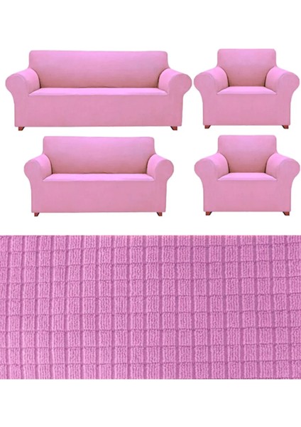 Likrali 3+2+1+1 Lastikli Koltuk Takımı Kılıfı. Çekyat Koltuk Örtüsü Streç Esnek Kanepe Kılıfı UERE539.