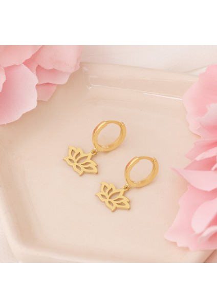 925 Ayar Gümüş Sallantılı Lotus Çiçeği Küpe fiyatları