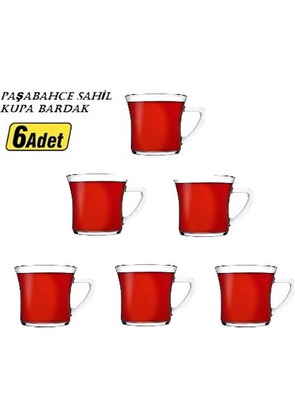 Sahil Cam Kupa Bardak 6 Lı