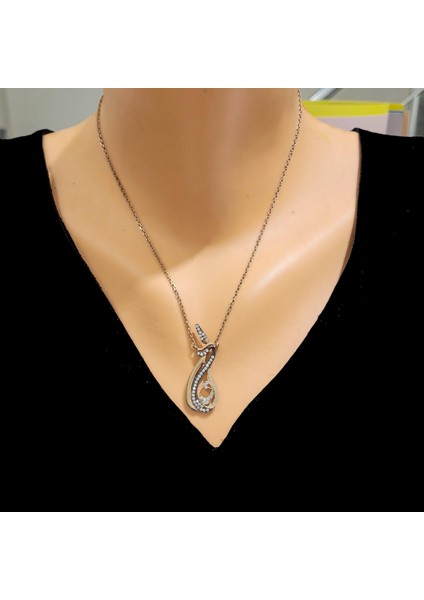 925 Ayar Gümüş Mevlana Ve Vav Modeli Kolye