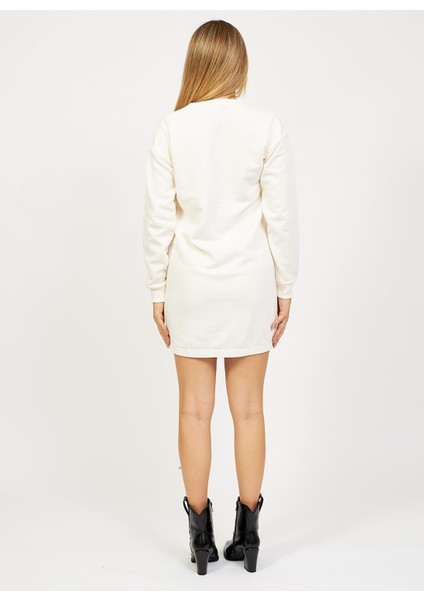 Bisiklet Yaka Baskılı Ekru Kadın Sweatshırt 6RYM11 indirimleri