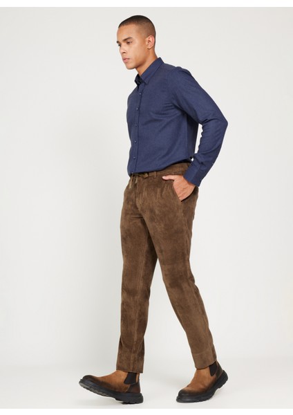 Altınyıldız Classics Normal Bel Dar Paça Slim Fit Haki Erkek Pantolon 4C0124100023