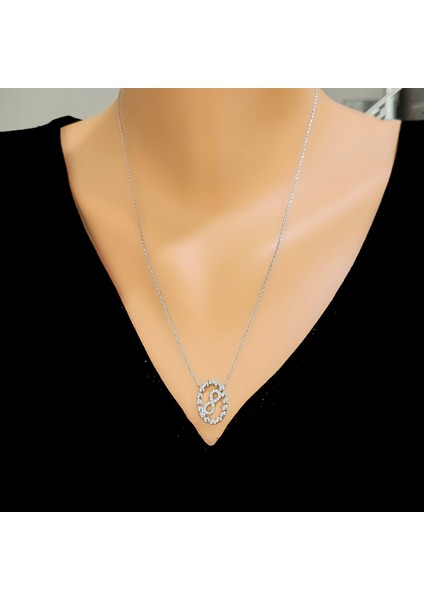 925 Ayar Gümüş Kalpler İçinde Sonsuzluk Kolye