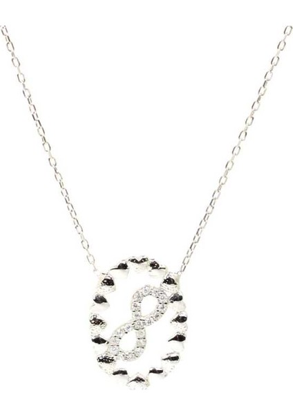 925 Ayar Gümüş Kalpler İçinde Sonsuzluk Kolye modelleri