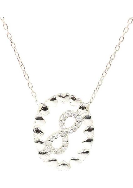 925 Ayar Gümüş Kalpler İçinde Sonsuzluk Kolye fırsatları