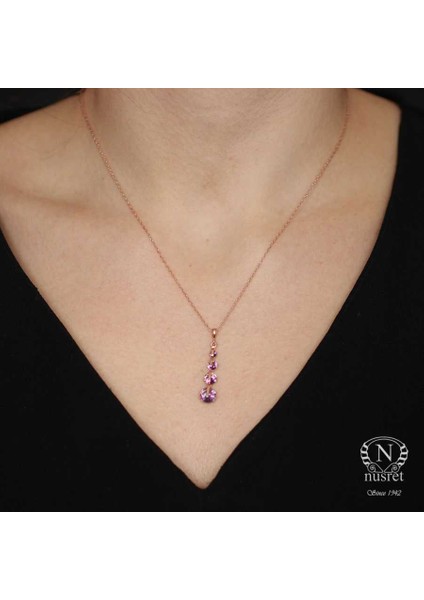 925 Ayar Gümüş Mistik Topaz Taşlı Süzme Model Kolye fırsatları