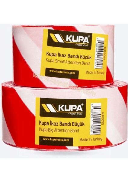 Kupa Emniyet Ikaz Kırmızı-Beyaz Şeritli Bant Küçük - 100 Mt.