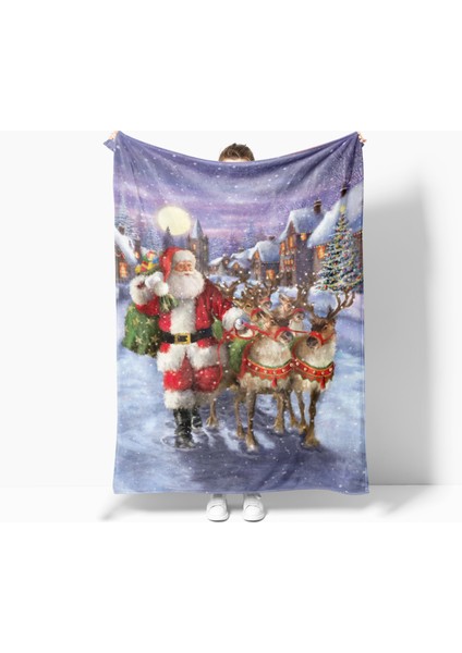 Erays Home Yılbaşı & Christmas Desenli Polar Tv Battaniyesi