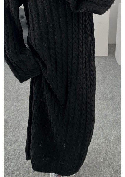 Kadın Siyah Oversize Model Uzun Elbise