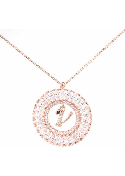 925 Ayar Gümüş Markiz Kesim Taşlı Harf Kolye fiyatları