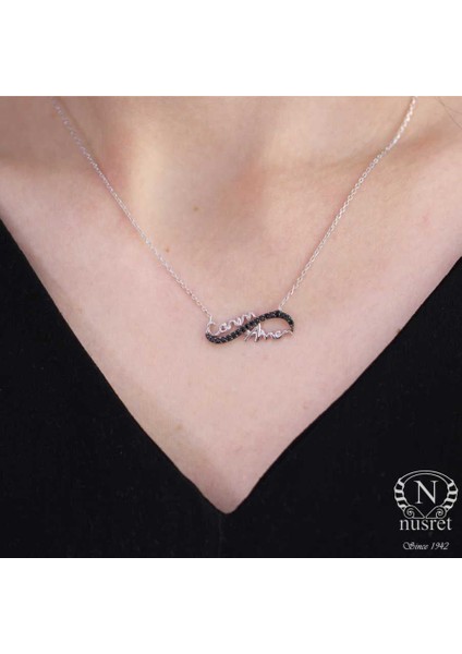 925 Ayar Gümüş Canım Annem Yazılı Sonsuzluk Kolyesi