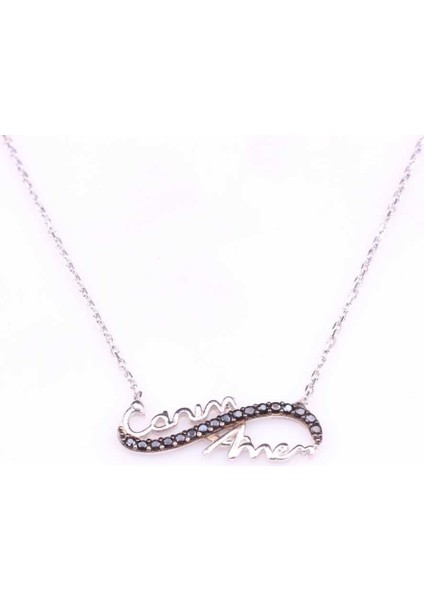 925 Ayar Gümüş Canım Annem Yazılı Sonsuzluk Kolyesi fırsatları