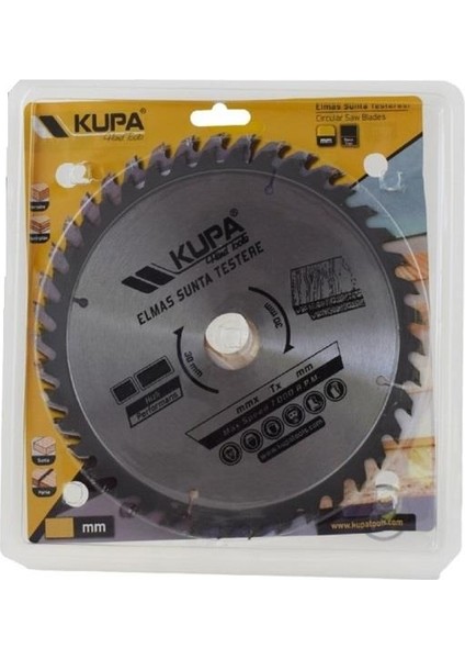 Kupa Hırdavat Kupa Ahşap Sunta Elmas Testere 190 mm x 40T x 30 Mm.