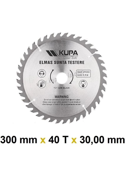 Kupa Hırdavat Kupa Ahşap Sunta Elmas Testere 300 mm x 40T x 30 Mm.