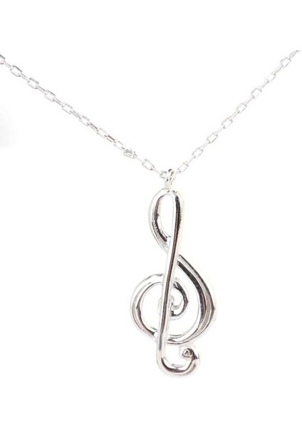 925 Ayar Gümüş Sol Anahtarı Kolye, Sarı