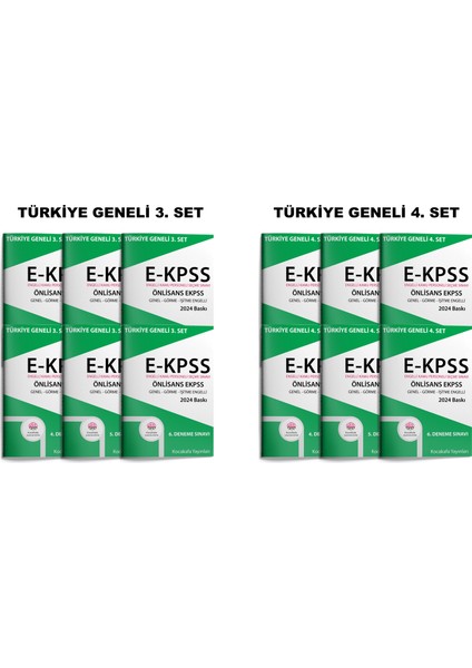 KocaKafa EKPSS Önlisans Düzeyi 2024 24'lü Deneme Seti (Genel -Görme-Işitme) Ekon3 fiyatları