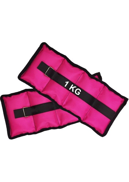 El ve Ayak Bilek Ağırlığı 2x1 kg Kum Torbası Korsesi Ağırlık Kas Güçlendirmek Pilates 1kg Pembe Set