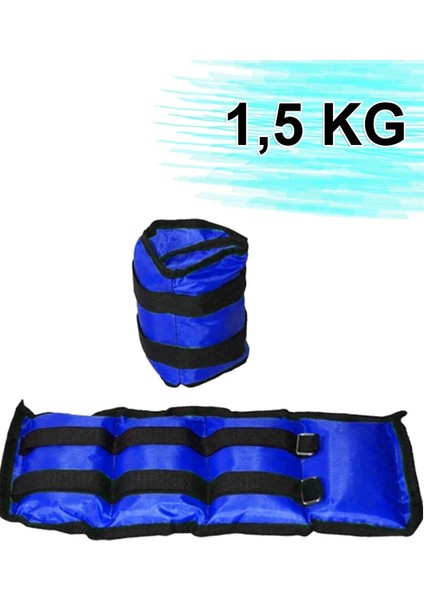 1,5 kg x 2 Adet El Ayak Ağırlığı Seti Kum Torbası 1.5 kg Kas Bilek Güçlendirici Ağırlık 1 Çift Mavi